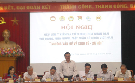 ກອງປະຊຸມຍົກອອກຄຳ ເຫັນຂອງປະຊາຊົນຕໍ່ພັກ, ລັດ ກ່ຽວກັບບັນຫາ ເສດຖະກິດ, ສັງຄົມ